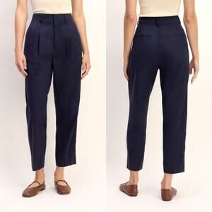 Everlane Tencel Way High Tapered Buttersmooth Navy Blue Pant 16
